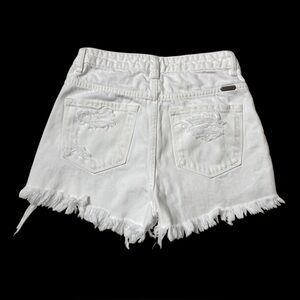 KanCan White Estilo Distressed Jean Shorts Womens Size S